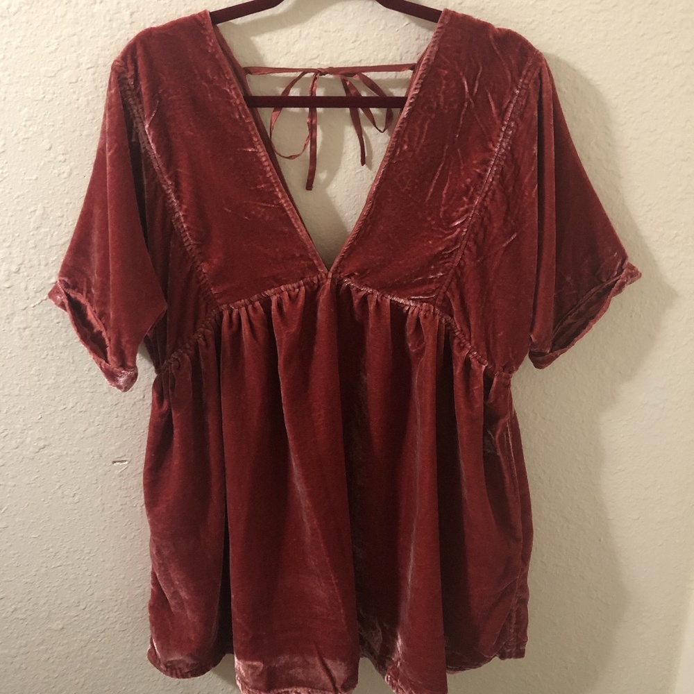 free people velvet dusty rose mini dress